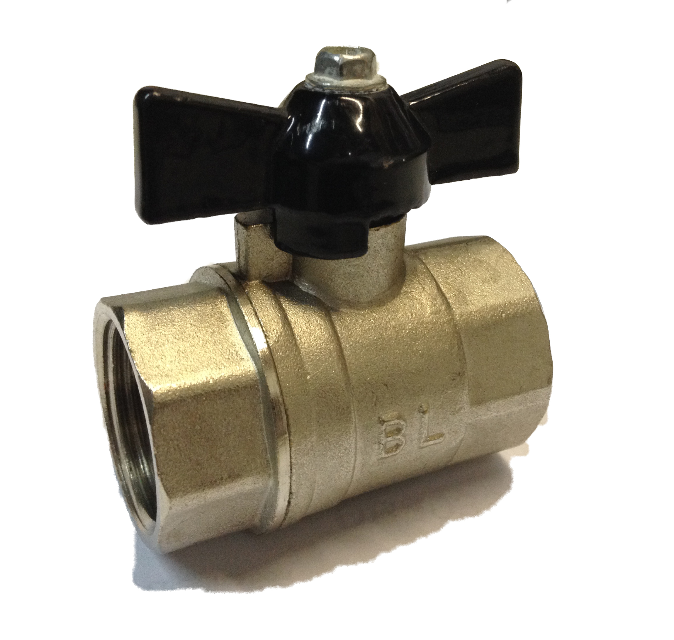 Ball Valve w/ Butterfly 3/4 FxF Black