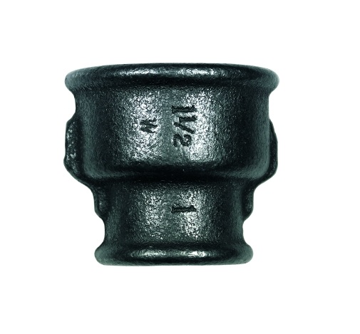 Malleable Iron Reducing Coupling 1/2Fx3/8F Black