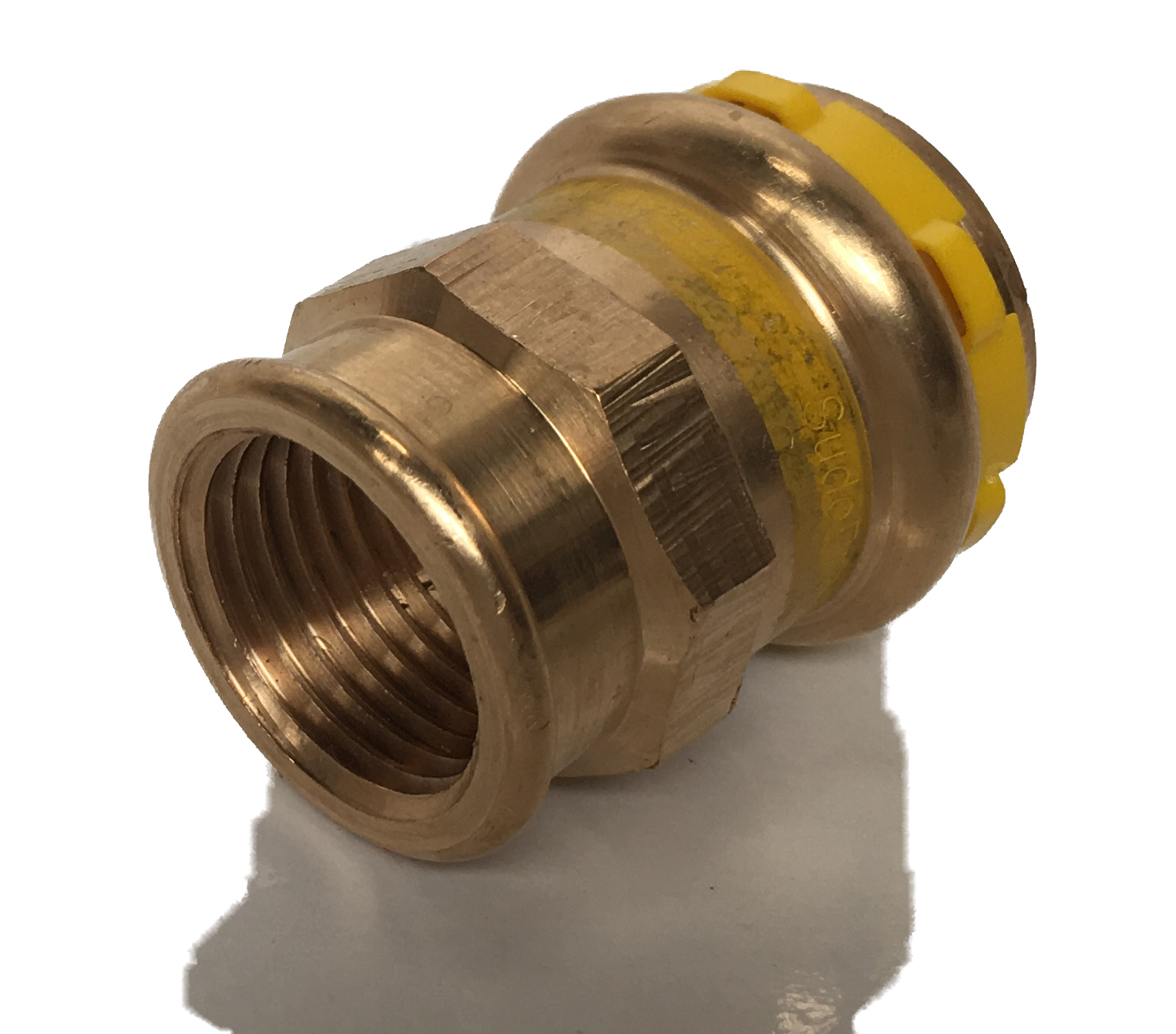 Straight fitting Copper Sudopress Press GAS 18x3/4F V-profile 