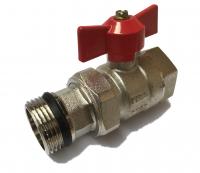 Union Ball Valve w/ Butterfly 1/2 MxF Red