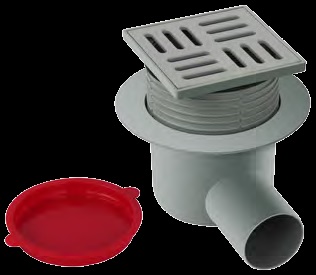 Siphon de sol PVC 10x10 Horizontal 50 mm Ajustable