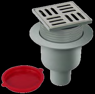 Siphon de sol INOX 10x10 Vertical 50 mm. Ajustable