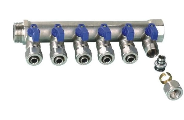 Forged Manifold 4/4 MxF - 6 ways Blue