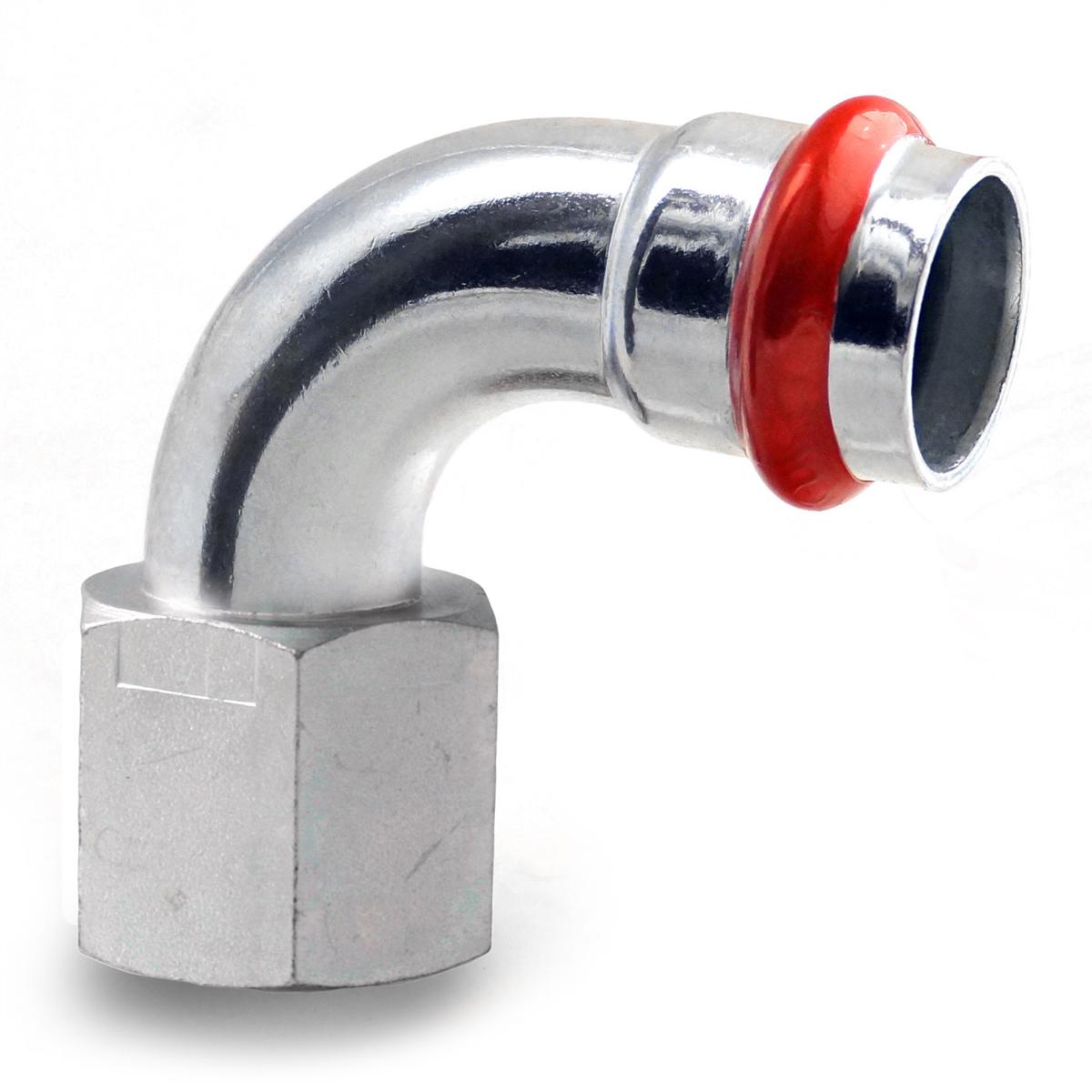 Courbe 90° à Sertir acier 1/2F x 18 