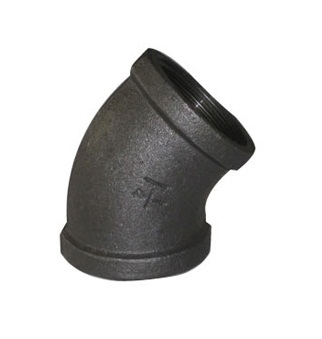 Malleable Iron Elbow 45° 6/4Fx6/4F Black