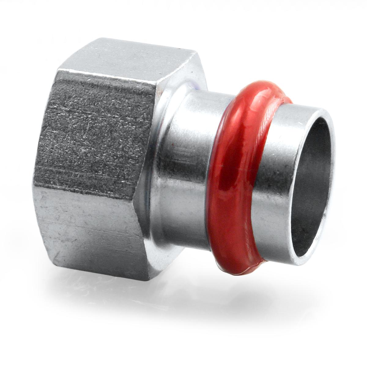 Raccord droit à Sertir acier 3/4F x 22 