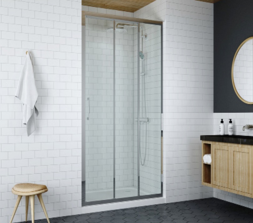 Shower Sliding door 3-fold 80cm H2000 6mm