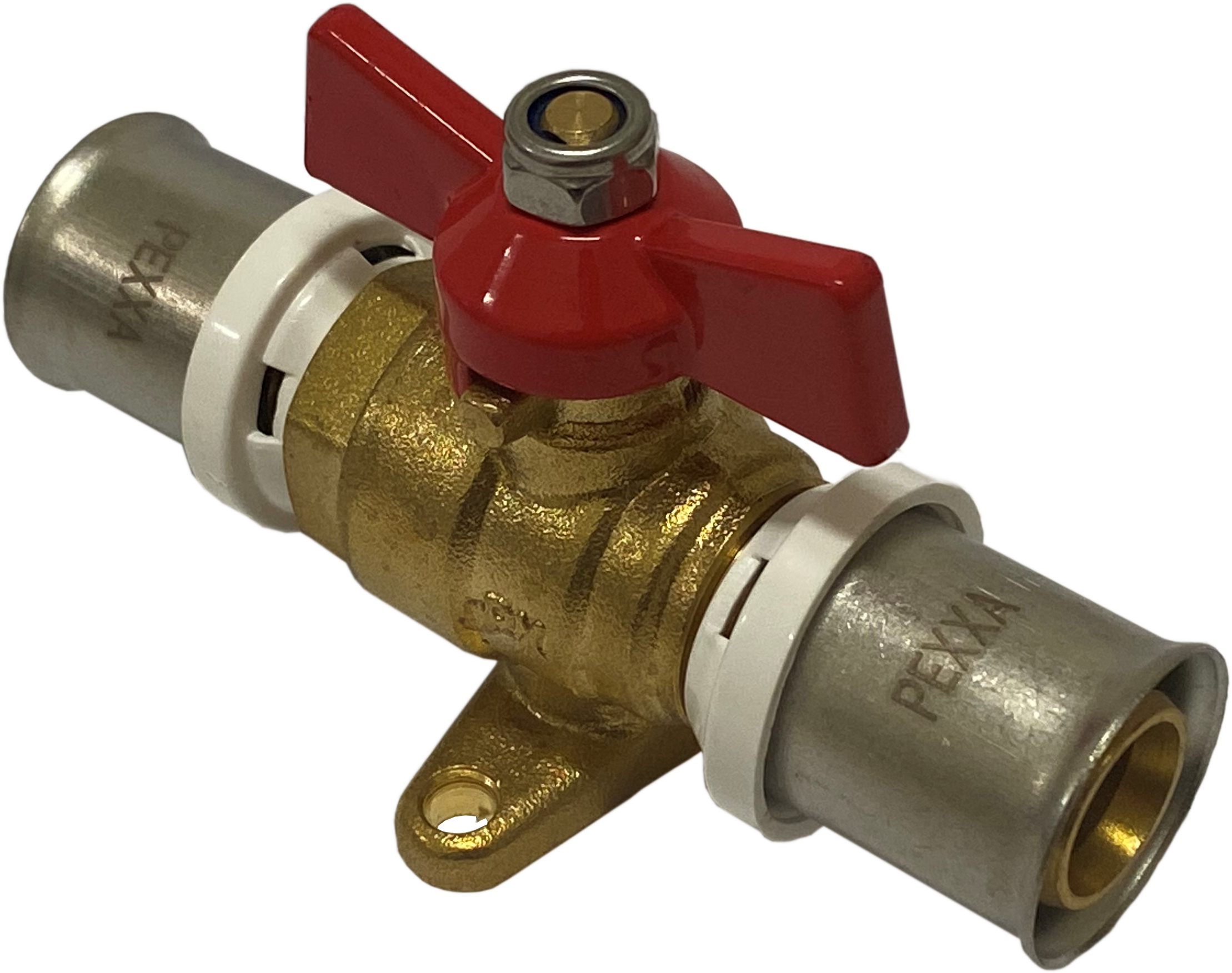 Ball Valve w/ Butterfly 16x16 Pexxa press Red