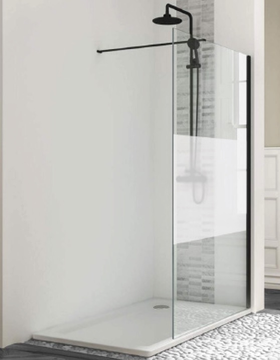 Kit Showerwall Réversible l 120x200 Glas 10MM Sand Black