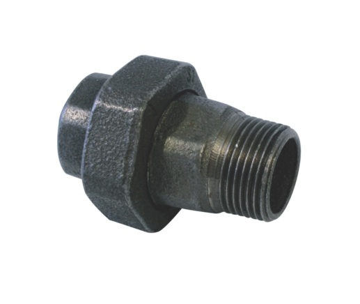 Malleable Union 1/2Mx1/2F Black