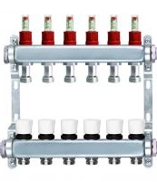 Kit Distributeur Inox 1"FxF débimètre 3/4EK pour 5 circuits