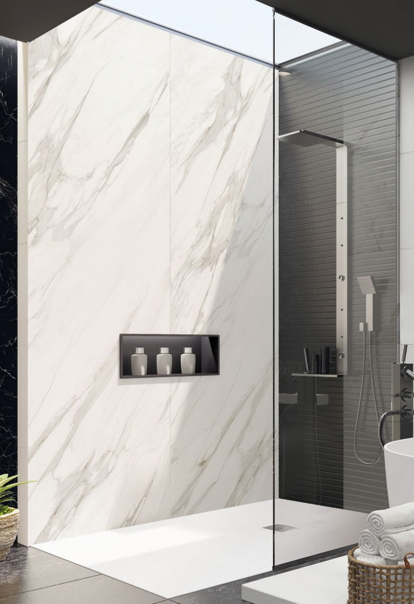 Kit Douchewand Réversible 70x200 Glas 10MM Zwart profiel