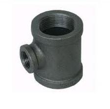 Malleable Iron Reducing Tee 4/4Fx3/4Fx3/4F Black