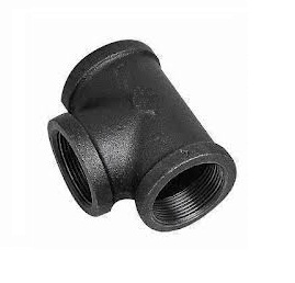 Malleable Iron Reducing Tee 1/2Fx3/4Fx1/2F Black