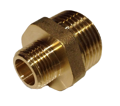 Brass Reduction Nipple 4/4M x 3/4M