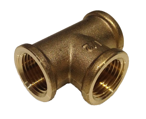 Brass Tee 1/2F x 1/2F x 1/2F