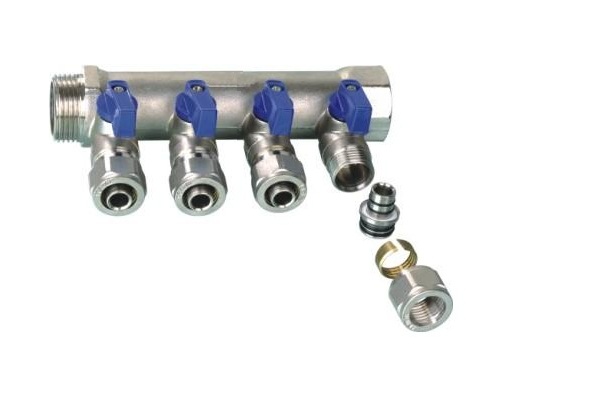 Forged Manifold 4/4 MxF 4 ways Blue