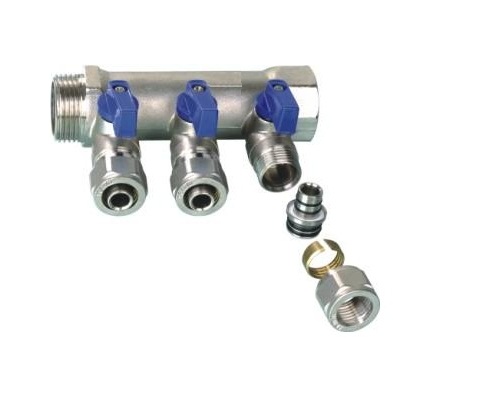 Forged Manifold 4/4 MxF 3 ways Blue