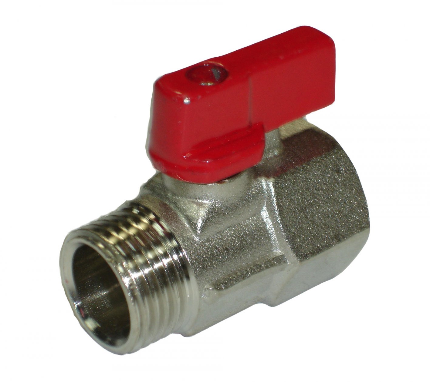 Mini Ball Valve 1/2MxF Red