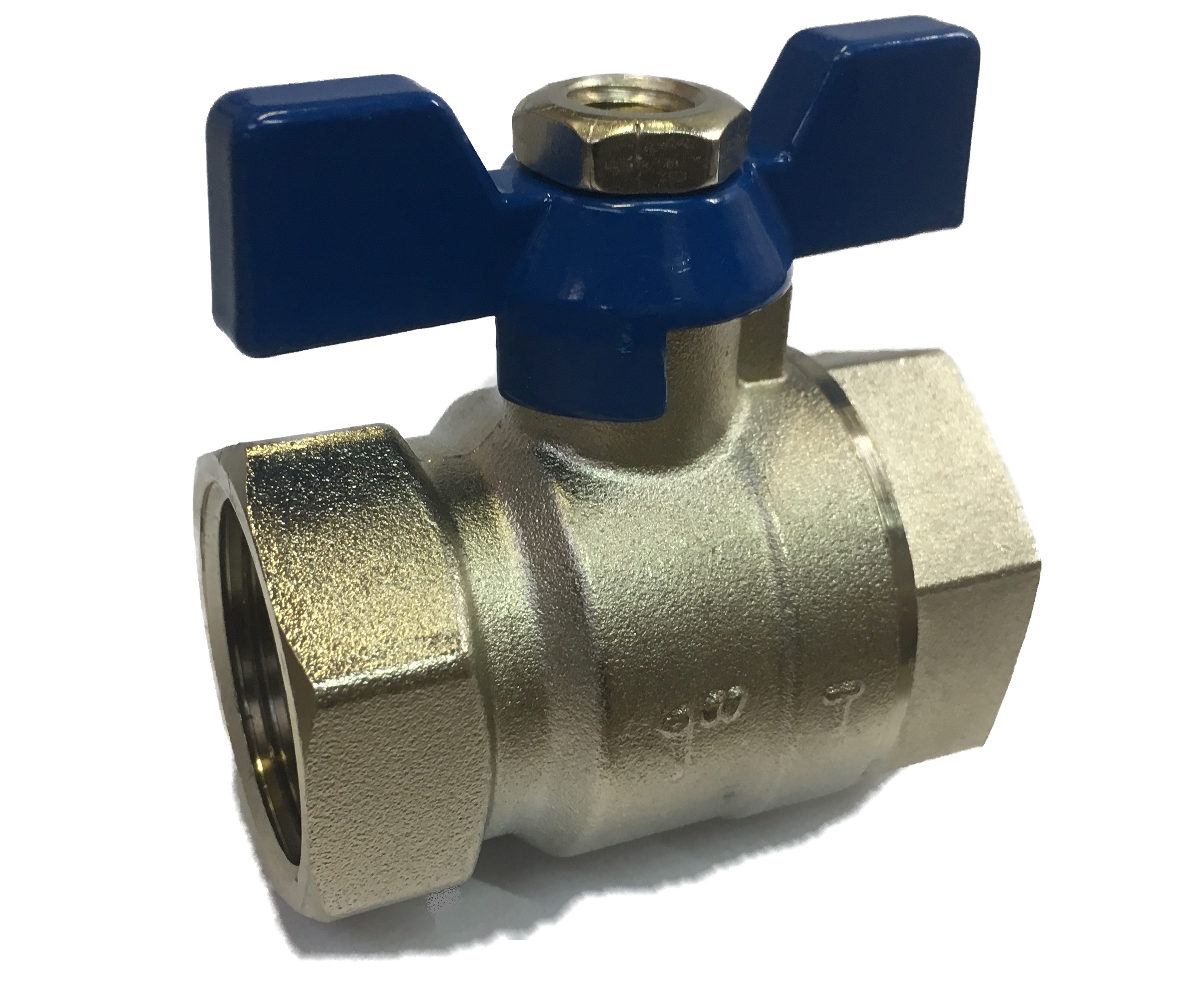 Ball Valve w/ Butterfly 1/2 FxF Blue
