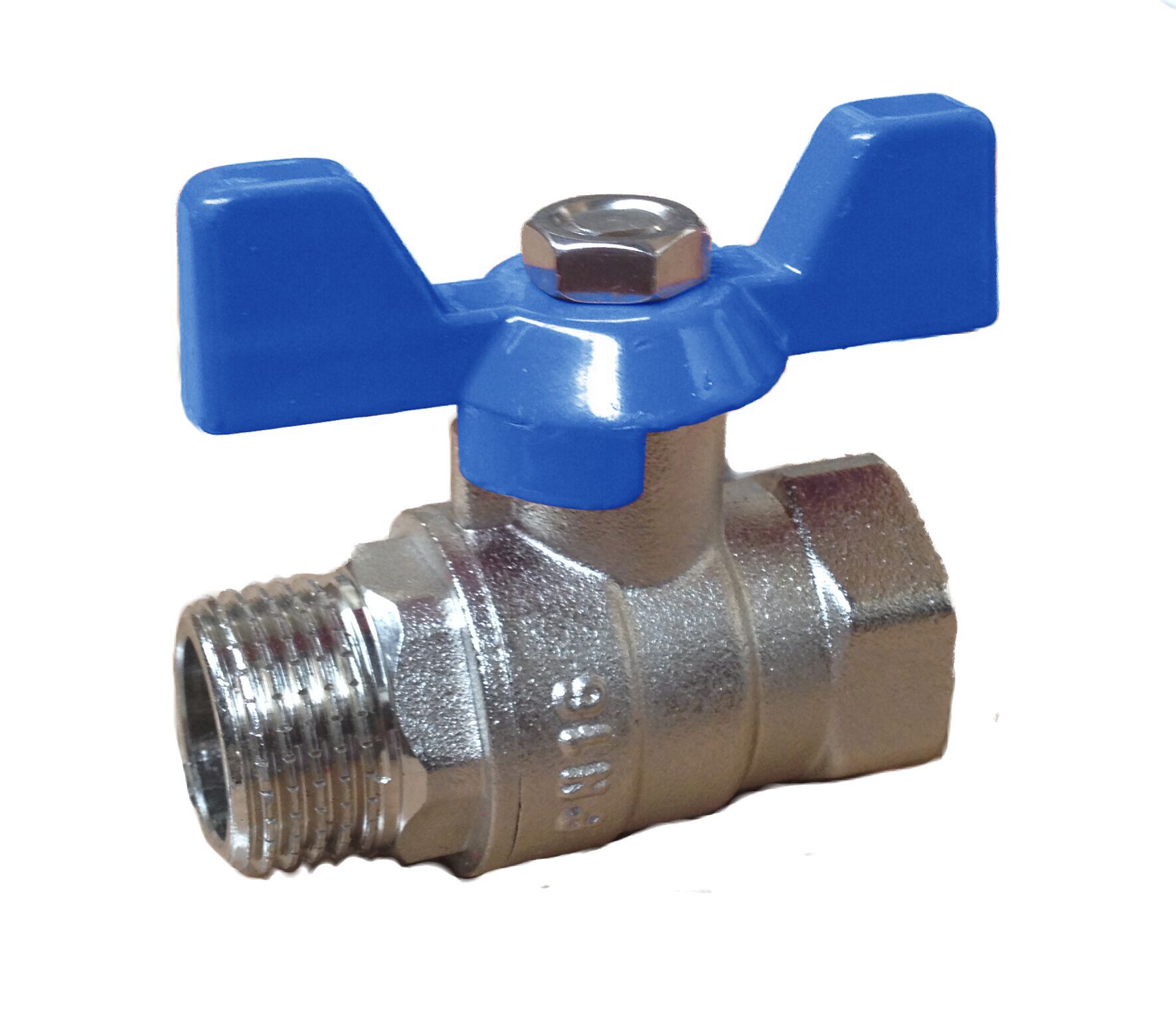 Ball Valve w/ Butterfly 1/2 MxF Blue BELCO